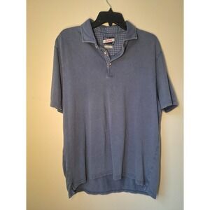 Johnnie-O Surfside Mens Polo Shirt Large Blue Pique Knit Short Sleeve Casual